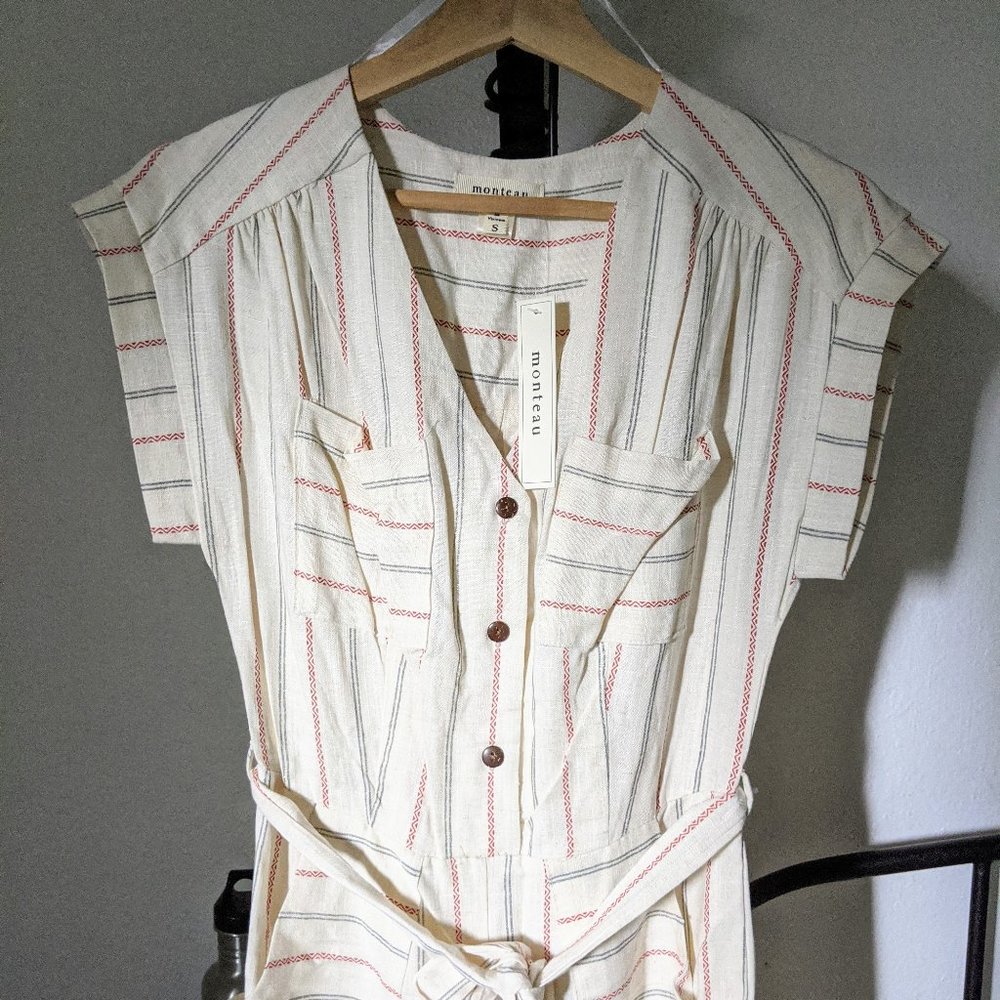 NWT Monteau breezy Linen Jumpsuit/Romper Size S